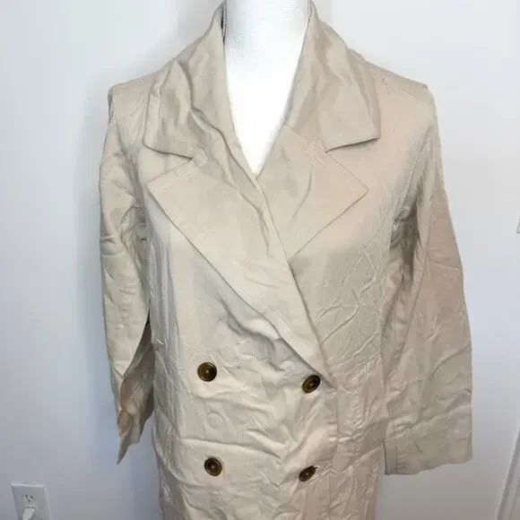 Everlane The Drape Trench Coat In Sandstone Size XS New - Picture 4 of 13